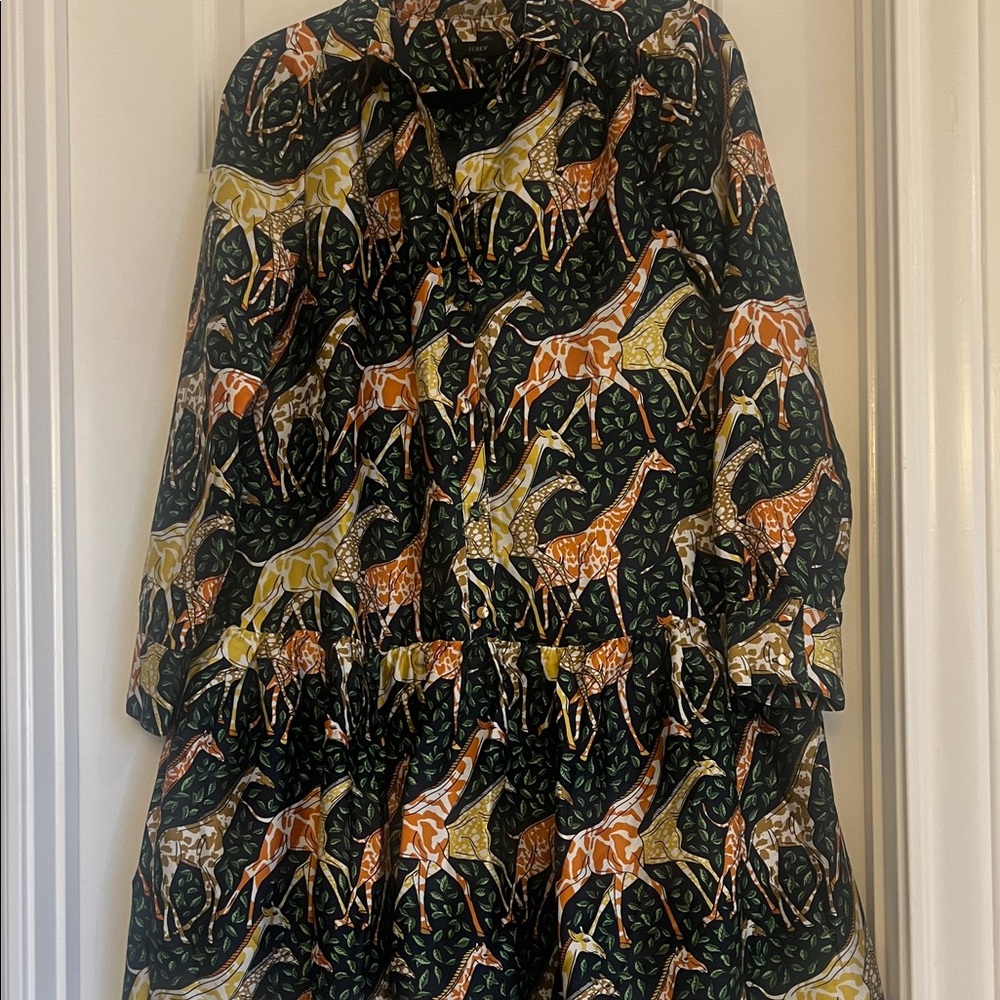 J. Crew Giraffe Ruffle Hem Dress